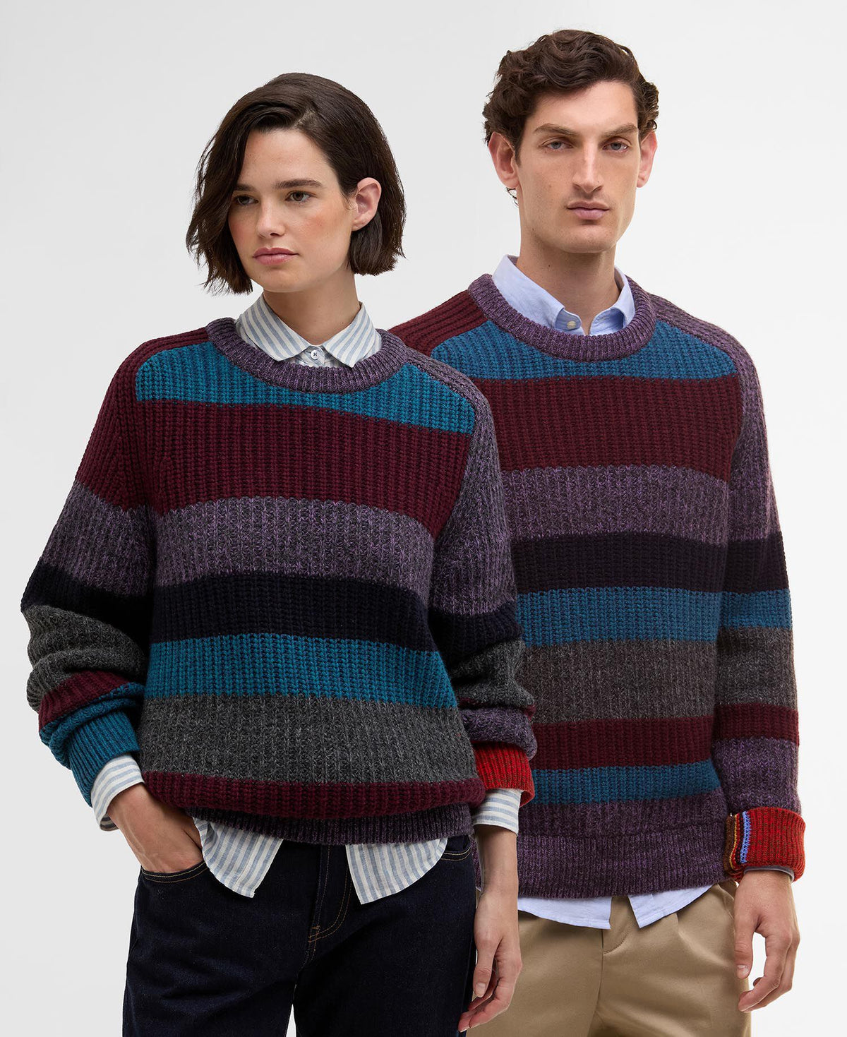 Paul Smith loves Barbour Multi Striped Crew Neck Jumper