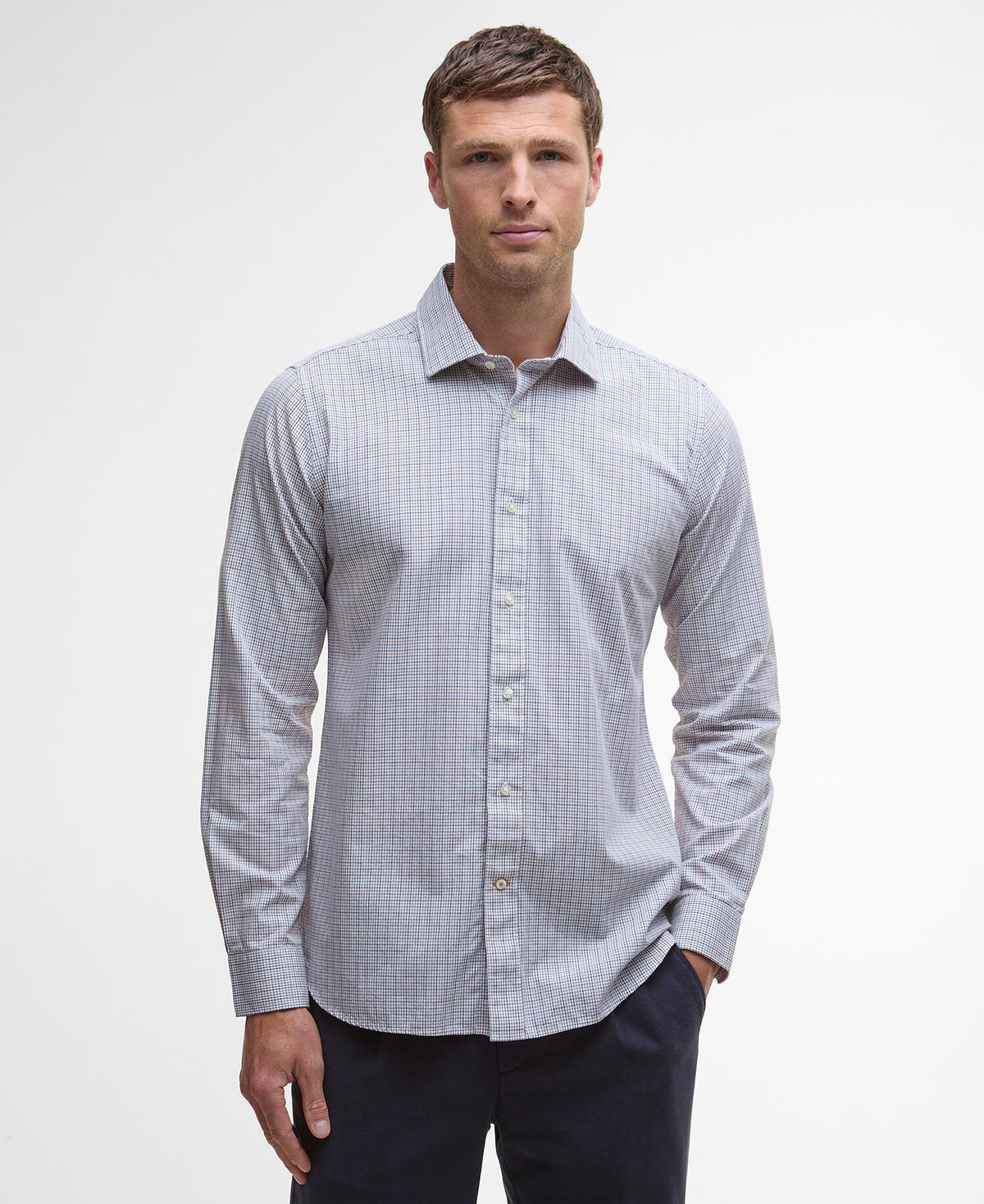 Carlton Tattersall Tailored Long-Sleeved Shirt
