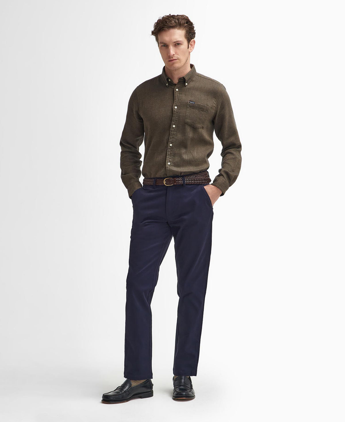 Suede Sateen Tailored Trousers